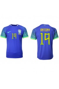 Brazilië Antony #19 Voetbaltruitje Uit tenue WK 2022 Korte Mouw